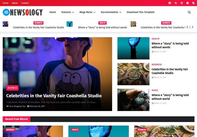 Newsology Blogger Template